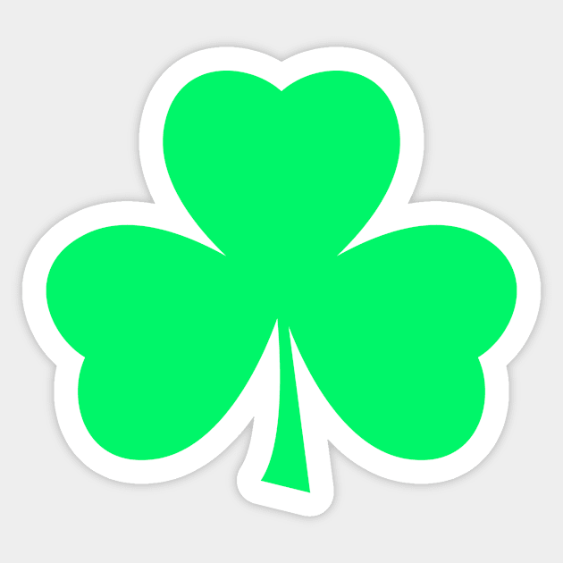 Bright Green Irish Saint Patrick's Day Shamrock Sticker by AntiqueImages